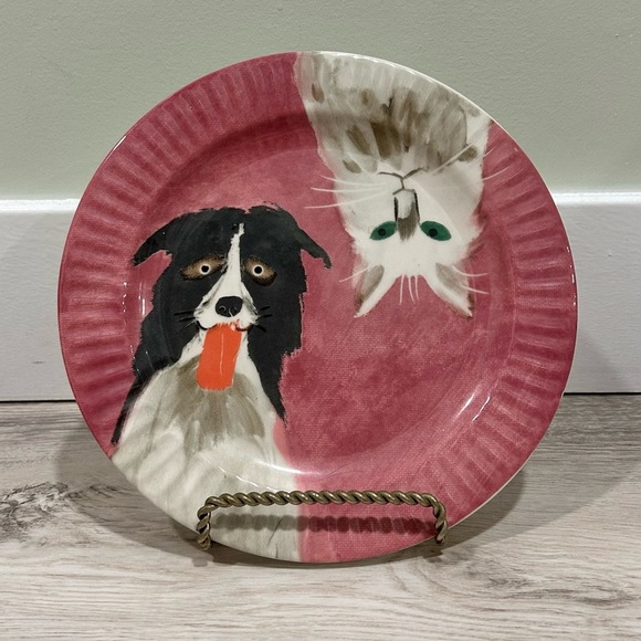 Anthropologie Other - Anthropologie Holly Fream ‘The Farm’ No. 7 Dog & Cat 8.25" Ceramic Plate